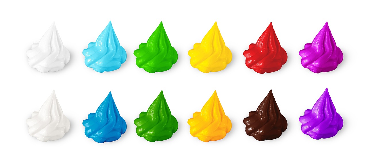 Coloranti alimentari in gel e polvere per cambiare sapore, evitando quelli liquidi.